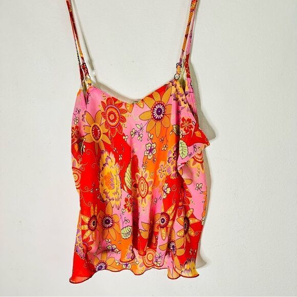 EUC Josie Natori  Y2K Vintage Orange Print Cami XL - Picture 6 of 6